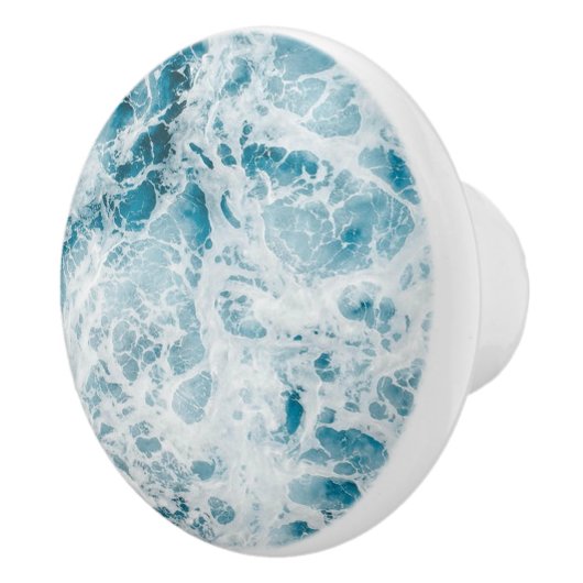 Summer Blue Ocean Wave Keramische Knop (Rechts)