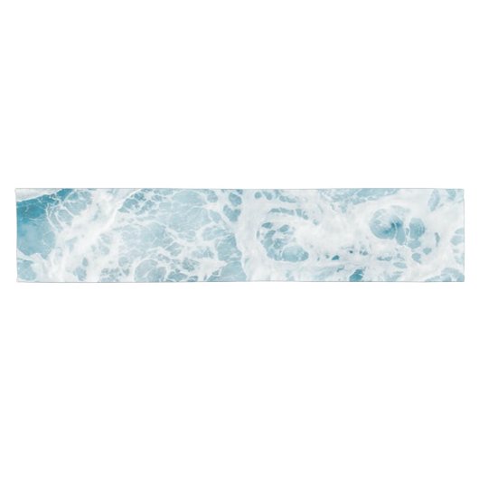 Summer Blue Ocean Wave Korte Tafelloper (Horizontaal)
