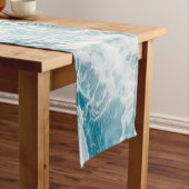 Summer Blue Ocean Wave Korte Tafelloper (Voorbeeld)