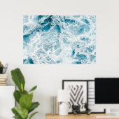 Summer Blue Ocean Wave Poster (Thuiskantoor)
