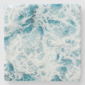 Summer Blue Ocean Wave Stenen Onderzetter (Voorkant)