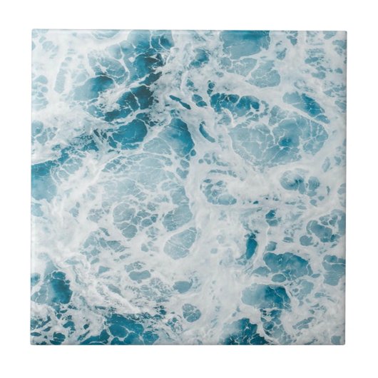 Summer Blue Ocean Wave Tegeltje (Voorkant)