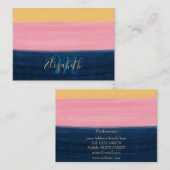 Summer Blue Pink Yellow Strokes Stripint Paint Visitekaartje (Voorkant / Achterkant)