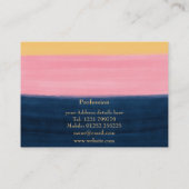Summer Blue Pink Yellow Strokes Stripint Paint Visitekaartje (Achterkant)