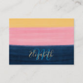 Summer Blue Pink Yellow Strokes Stripint Paint Visitekaartje (Voorkant)
