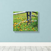 Summer Blue Ridge Parkway USA Wildflower Foto Canvas Afdruk (Insitu (Houten vloer))