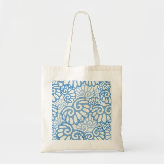 Summer Blue Seashell Beach Canvas tas (Voorkant)