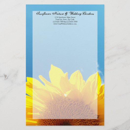 Summer Blue Sky met Gellow Sunflower Briefpapier (Voorkant)
