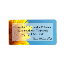 Summer Blue Sky met Gellow Sunflower Etiket