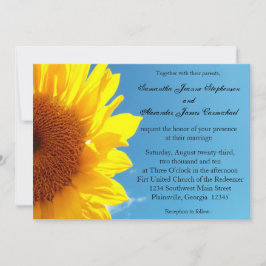 Summer Blue Sky met Gellow Sunflower Kaart