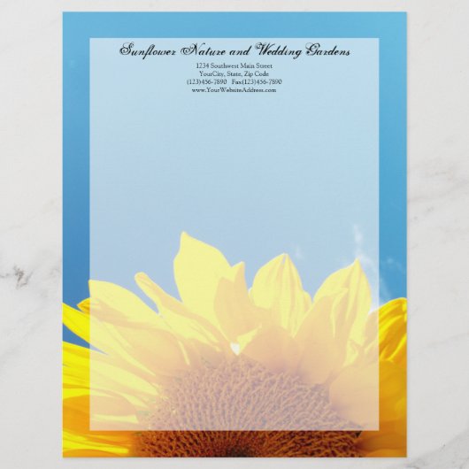 Summer Blue Sky met Gellow Sunflower Persoonlijk Briefhoofd (Voorkant)