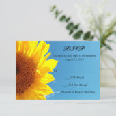 Summer Blue Sky met Gellow Sunflower RSVP Kaartje (Staand voorkant)