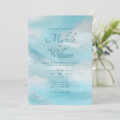 Summer Blue Sky White Clouds Weddenschap Kaart (Staand voorkant)