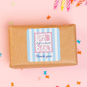 Summer Blue Stripes Life's a Beach Thank You  Vierkante Sticker
