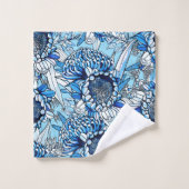 Summer Blue Waratah Florals Bad Handdoek (Wasdoekje)
