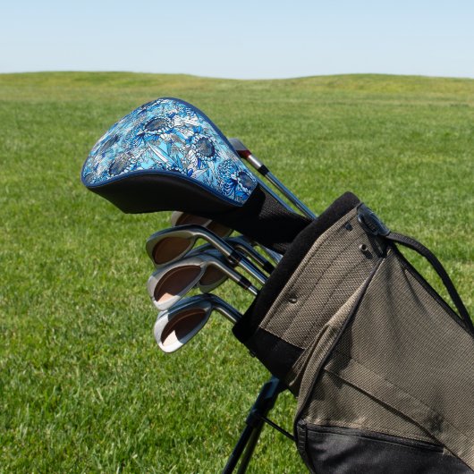 Summer Blue Waratah Florals Golfheadcover (Insitu)