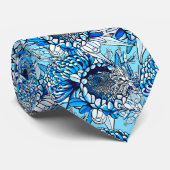 Summer Blue Waratah Florals Stropdas (Opgerold)