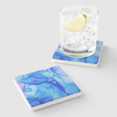 Summer Blue Water Stenen Onderzetter (Zijkant)