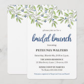 Summer Blueberry Foliage Bridal Brunch Invitation Kaart (Voorkant / Achterkant)