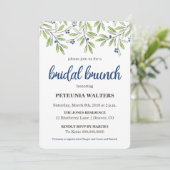 Summer Blueberry Foliage Bridal Brunch Invitation Kaart (Staand voorkant)