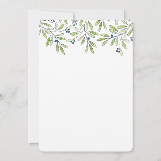 Summer Blueberry Foliage Bridal Brunch Invitation Kaart (Achterkant)