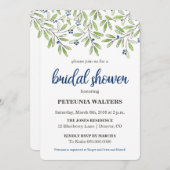 Summer Blueberry Foliage Bridal Shower Kaart (Voorkant / Achterkant)