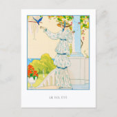 Summer Bluebird Franse Mode Briefkaart (Voorkant)