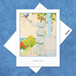 Summer Bluebird Franse Mode Briefkaart