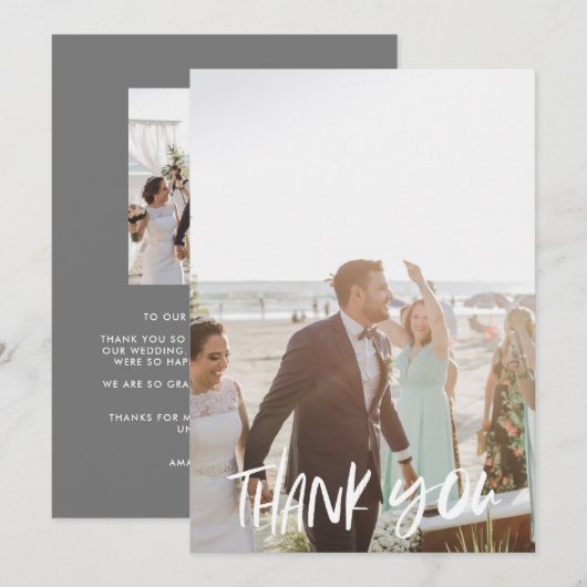 Summer Blues Trouwfoto Dank u kaarten (Voorkant / Achterkant)