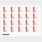 Summer Blush Floral Wedding Save the Date Vierkante Sticker (Vel)