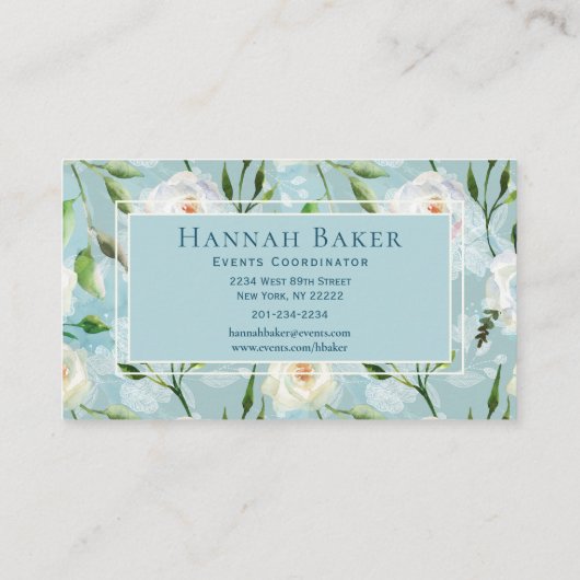 Summer Blush Lacy Floral Blooms Visitekaartje (Achterkant)