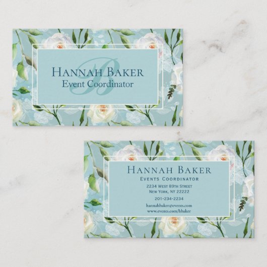 Summer Blush Lacy Floral Blooms Visitekaartje (Voorkant / Achterkant)