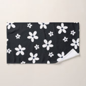 Summer Boho Black White Daisy Flowers Bad Handdoek (Handdoek)