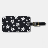 Summer Boho Black White Daisy Flowers Bagagelabel (Voorkant horizontaal)