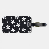 Summer Boho Black White Daisy Flowers Bagagelabel (Achterkant horizontaal)