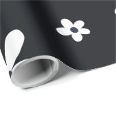 Summer Boho Black White Daisy Flowers Cadeaupapier (Rol Hoek)