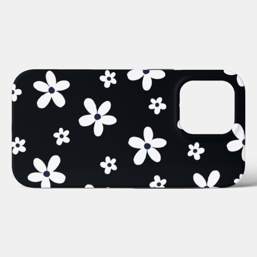 Summer Boho Black White Daisy Flowers Case-Mate iPhone Case (Achterkant (horizontaal))