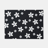 Summer Boho Black White Daisy Flowers Deurmat (Voorkant)