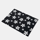 Summer Boho Black White Daisy Flowers Deurmat (Schuin)