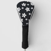 Summer Boho Black White Daisy Flowers Golfheadcover (Voorkant)