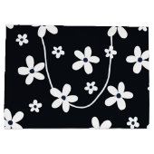 Summer Boho Black White Daisy Flowers Groot Cadeauzakje (Achterkant)