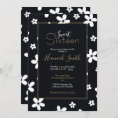 Summer Boho Black White Daisy Flowers Kaart (Voorkant / Achterkant)