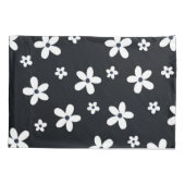 Summer Boho Black White Daisy Flowers Kussensloop (Achterkant-Links)
