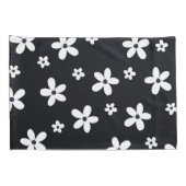 Summer Boho Black White Daisy Flowers Kussensloop (Achterkant-Rechts)