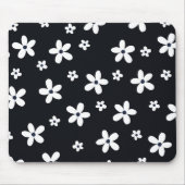 Summer Boho Black White Daisy Flowers Muismat (Voorkant)