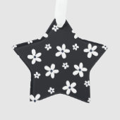 Summer Boho Black White Daisy Flowers Ornament (achterkant)