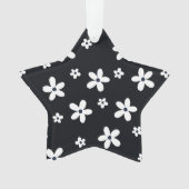 Summer Boho Black White Daisy Flowers Ornament (voorkant)