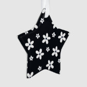 Summer Boho Black White Daisy Flowers Ornament (voorkant)