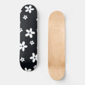 Summer Boho Black White Daisy Flowers Persoonlijk Skateboard (Voorkant)