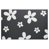 Summer Boho Black White Daisy Flowers Stof (Fat Quarter)